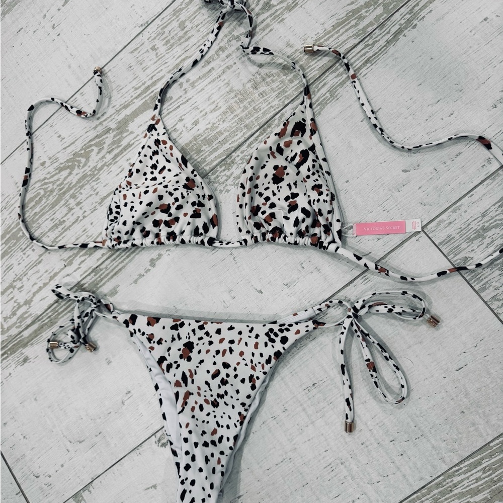 Victoria's Secret Black and Brown Spotted Bikini